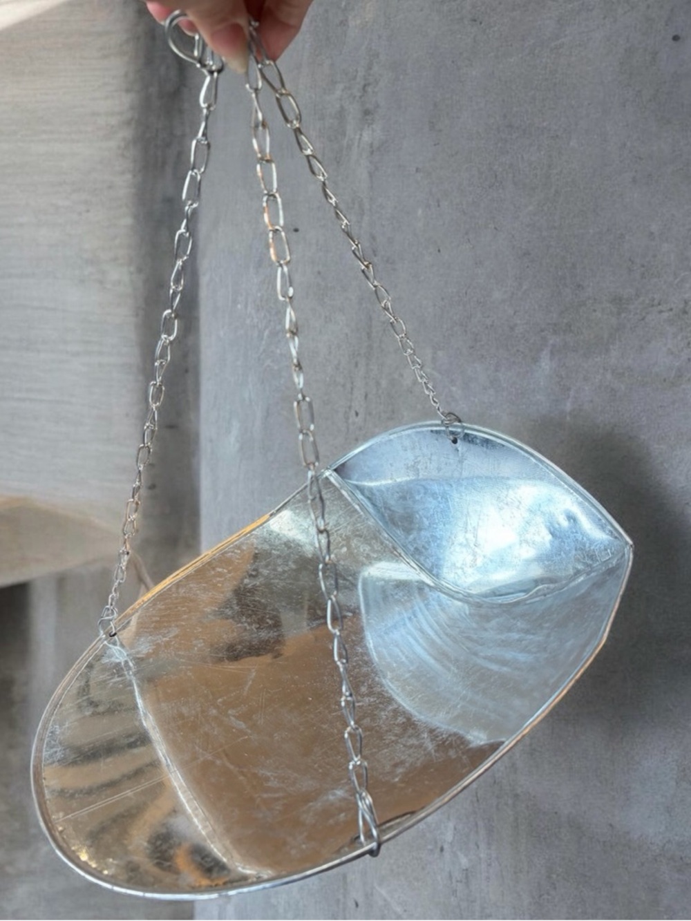 Hanging galvanized scales basket produce market or farmhouse decor